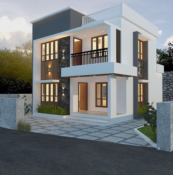 Double Floor Normal House Front Elevation Designs_2